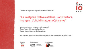 20140905 Invitacio jornada. La imatgeria festiva catalana